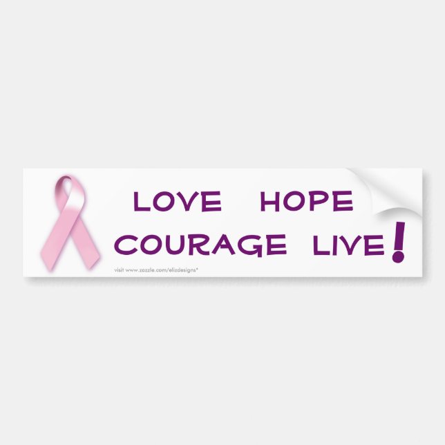 Pink Ribbon Cancer Bumper Sticker (Front)