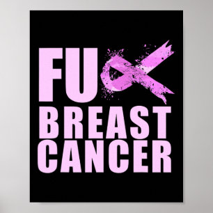 Pink Ribbon Cancer For Breast Cancer Awareness  Poster
