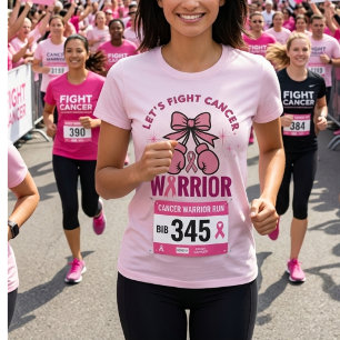 Pink Ribbon Cancer Warrior T-Shirt Let's Fight