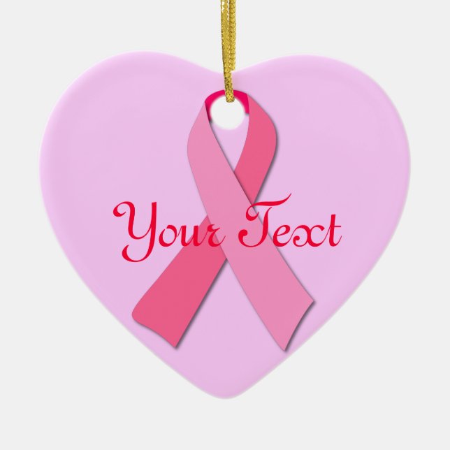 Pink Ribbon Ceramic Ornament (Front)