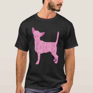 Pink Ribbon Chihuahua Inspirational Breast Cancer T-Shirt