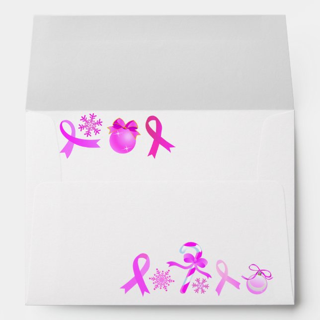 Pink Ribbon Christmas Envelope (Back (Bottom))