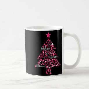 Pink Ribbon Christmas Tree Ornaments Breast Cancer Coffee Mug