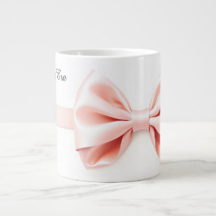 Pink Ribbon Coquette Aesthetic Valentine Large Coffee Mug