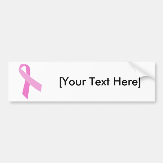 Pink Ribbon Customisable Bumper Sticker (Front)