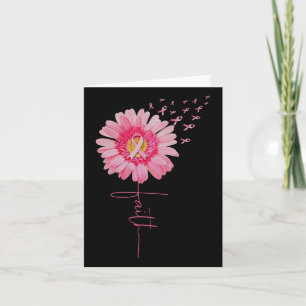 Pink Ribbon Daisy Faith - Breast Cancer Awareness  Card