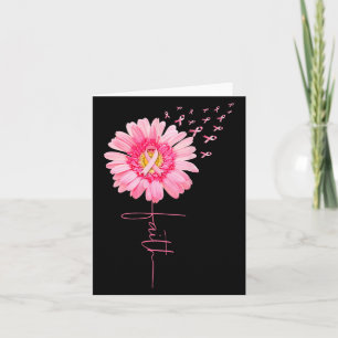 Pink Ribbon Daisy Faith - Breast Cancer Awareness Card