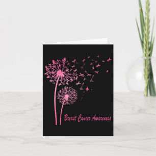 Pink Ribbon Dandelion Breast Cancer Awareness Men Card
