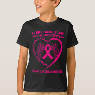 Pink Ribbon Daughter In Law Breast Cancer Ck Print T-Shirt