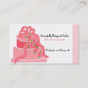 Pink Ribbon Designer Cake Business Card