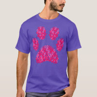 Pink Ribbon Dog Paw Print Breast Cancer Awareness
