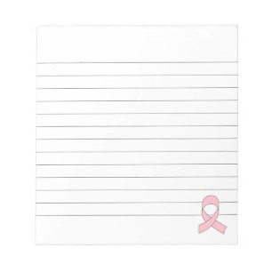Pink Ribbon Drawing Lined Notepad
