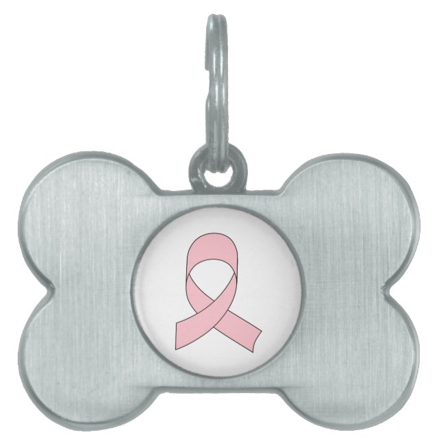 Pink Ribbon Drawing Pet Tag (Front)