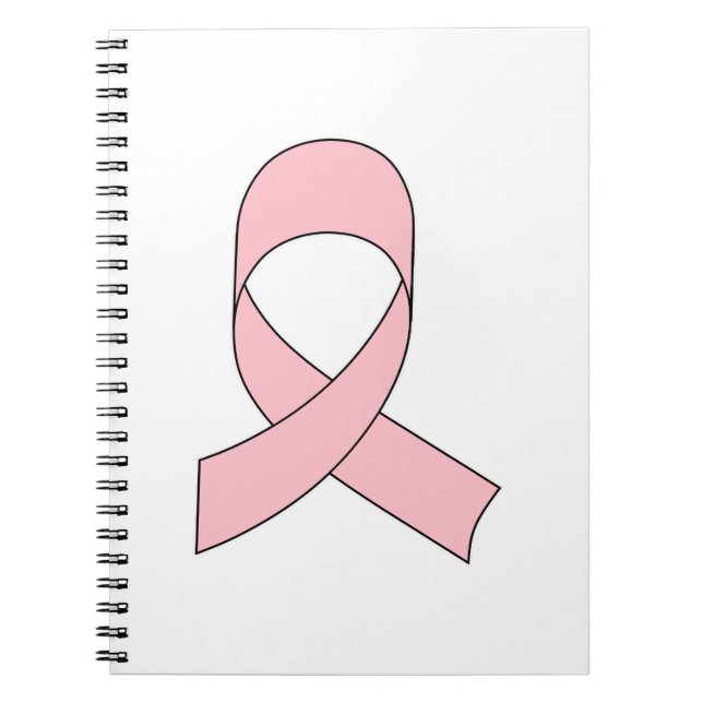 Pink Ribbon Drawing Spiral Notebook (Front)