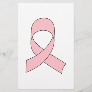 Pink Ribbon Drawing Stationery