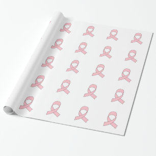 Pink Ribbon Drawing Wrapping Paper
