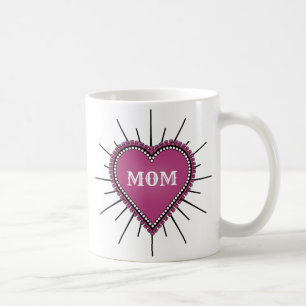 Pink Ribbon Edge Heart Mum Tattoo Coffee Mug