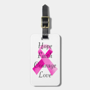 Pink Ribbon Faith Luggage Tag