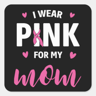 Pink Ribbon Fighter Survivor Mum Breast Cancer Square Sticker