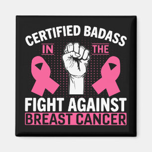 Pink Ribbon Fighter Warrior Breast Cancer Magnet
