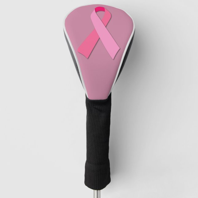Pink Ribbon for Breast Cancer Awareness Golf Head Cover (Front)