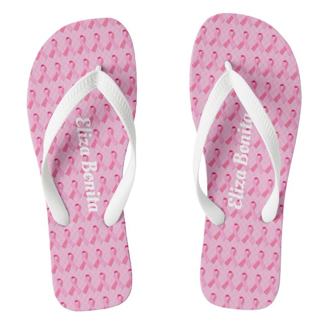 Pink Ribbon for Breast Cancer Awareness Jandals (Footbed)
