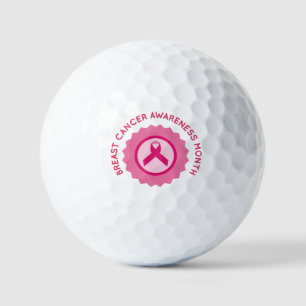 Pink ribbon for Breast Cancer Awareness month Golf Balls