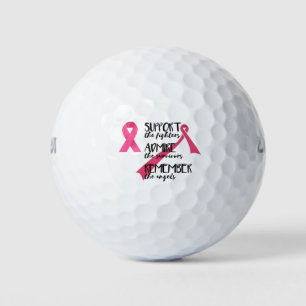 Pink ribbon for Cancer Awareness theme Golf Balls