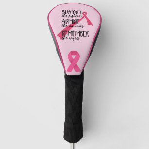 Pink ribbon for Cancer Awareness theme Golf Head Cover