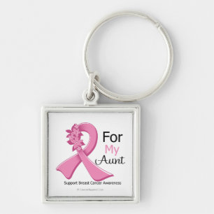 Pink Ribbon For My Aunt - Breast Cancer Key Ring
