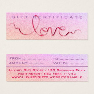 Pink Ribbon & Glitter Love Sparkle Cute Girly Gift