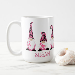 Pink Ribbon Gnomes Breast Cancer Awareness Coffee Mug