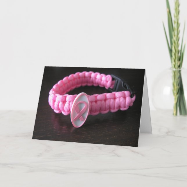 Pink Ribbon Greeting Card (Front)
