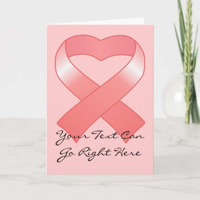 Pink Ribbon Heart Card (Front)
