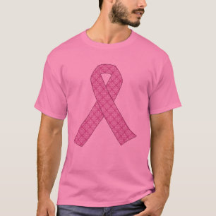 Pink Ribbon in Damask Pattern T-Shirt
