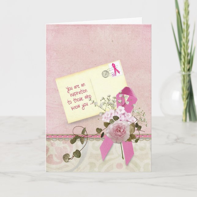 Pink Ribbon Inspirational Card (Front)