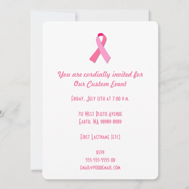 Pink Ribbon Invitation (Front)