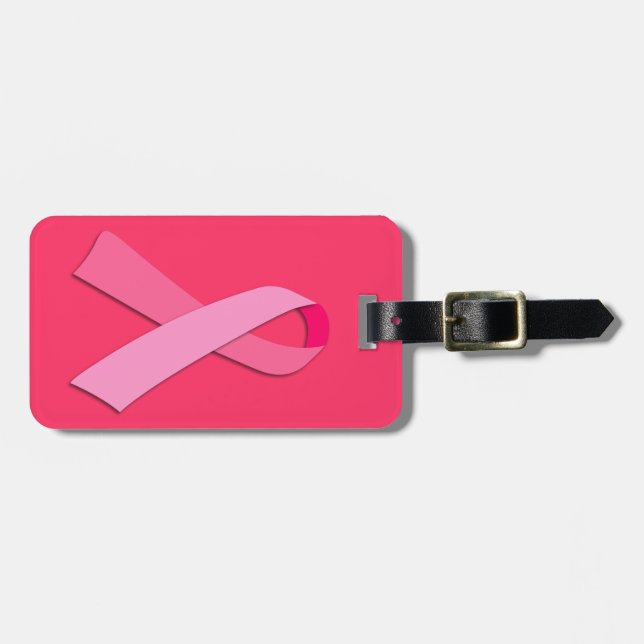 Pink Ribbon Luggage Tag (Front Horizontal)
