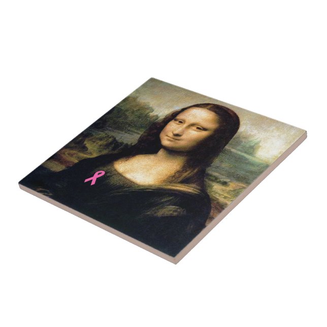 Pink Ribbon Mona Lisa Tile (Side)