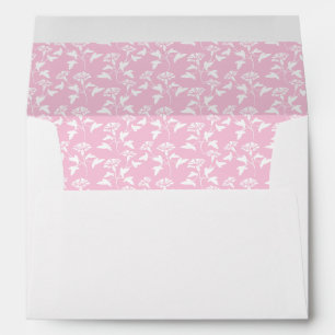 Pink Ribbon Monogram with Floral Print Envelopes