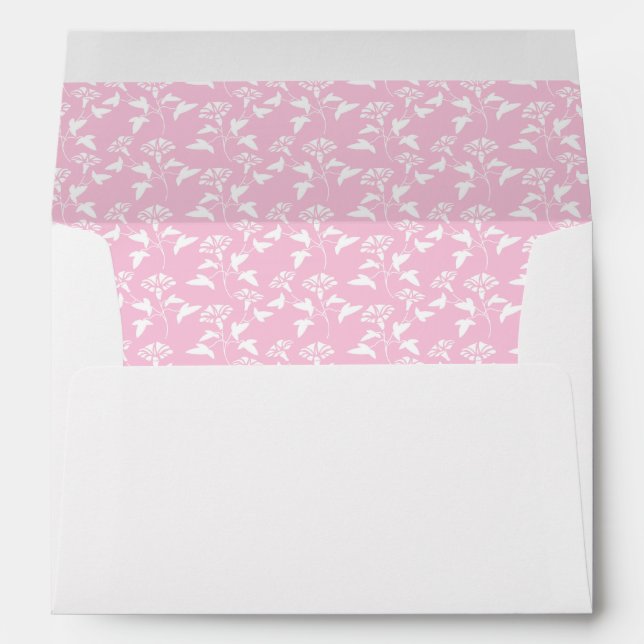Pink Ribbon Monogram with Floral Print Envelopes (Back (Bottom))