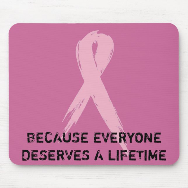 Pink Ribbon Mousepad (Front)