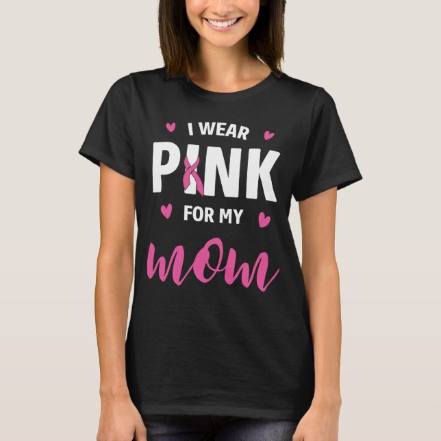 Pink Ribbon Mum Fighter Warrior Breast Cancer T-Shirt (Front)