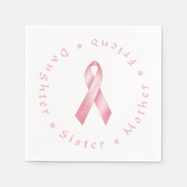 Pink Ribbon Napkin (Front)