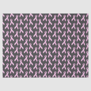 Pink Ribbon on Black - Breast Cancer Awareness Tissue Paper