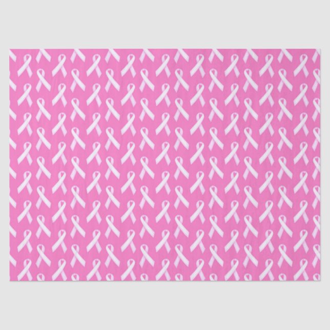 Pink Ribbon Pattern – Breast Cancer Awareness Tissue Paper (Front)