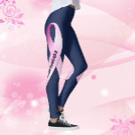 Pink Ribbon Personalise 2 Breast Cancer Survivor Leggings<br><div class="desc">Leggings Pink Ribbon Personalise Statement & Name Breast Cancer Survivor</div>