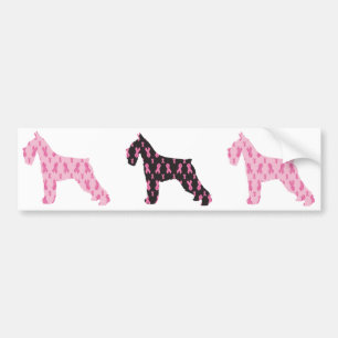 Pink Ribbon Schnauzer Bumper Sticker