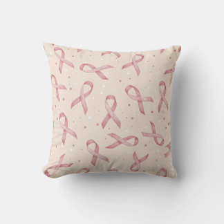 Pink Ribbon Seamless Breast Cancer Support Art Cushion