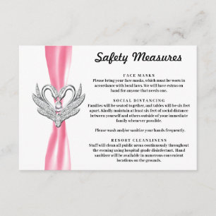 Pink Ribbon Silver Swans Safety Measures Enclosure Card